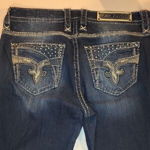 Rock Revival Women's Dark Blue Easy Straight Cut Jeans